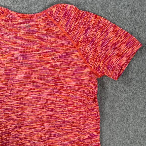 Athleta Fastest Track Tee Shirt Short Sleeve Ruched Women's Medium Pink Active - Picture 9 of 9